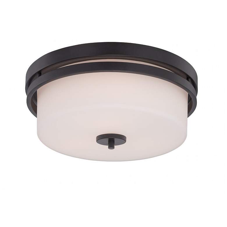 Image 1 Parallel; 3 Light; Flush Fixture with Etched Opal Glass