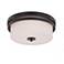 Parallel; 3 Light; Flush Fixture with Etched Opal Glass