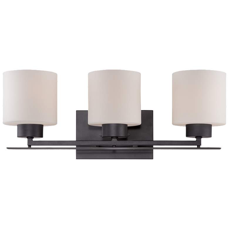 Image 1 Parallel; 3 Light; Vanity Fixture with Etched Opal Glass