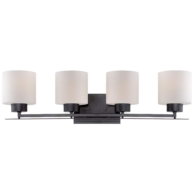 Image 1 Parallel; 4 Light; Vanity Fixture with Etched Opal Glass