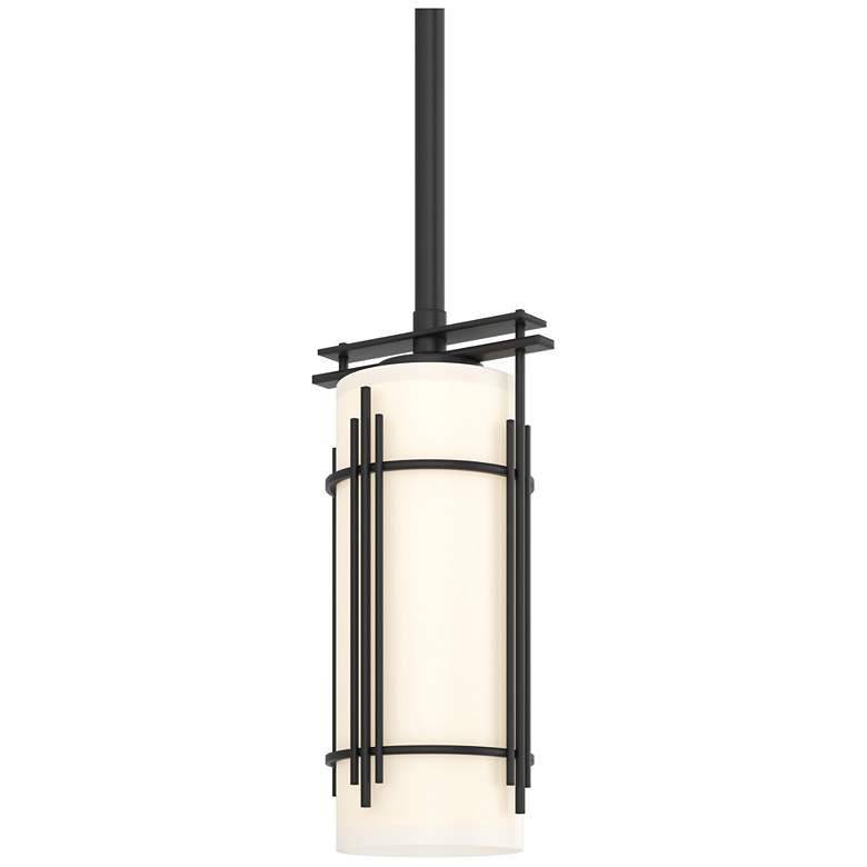 Image 1 Paralline Mini Pendant - Black Finish - Opal Glass