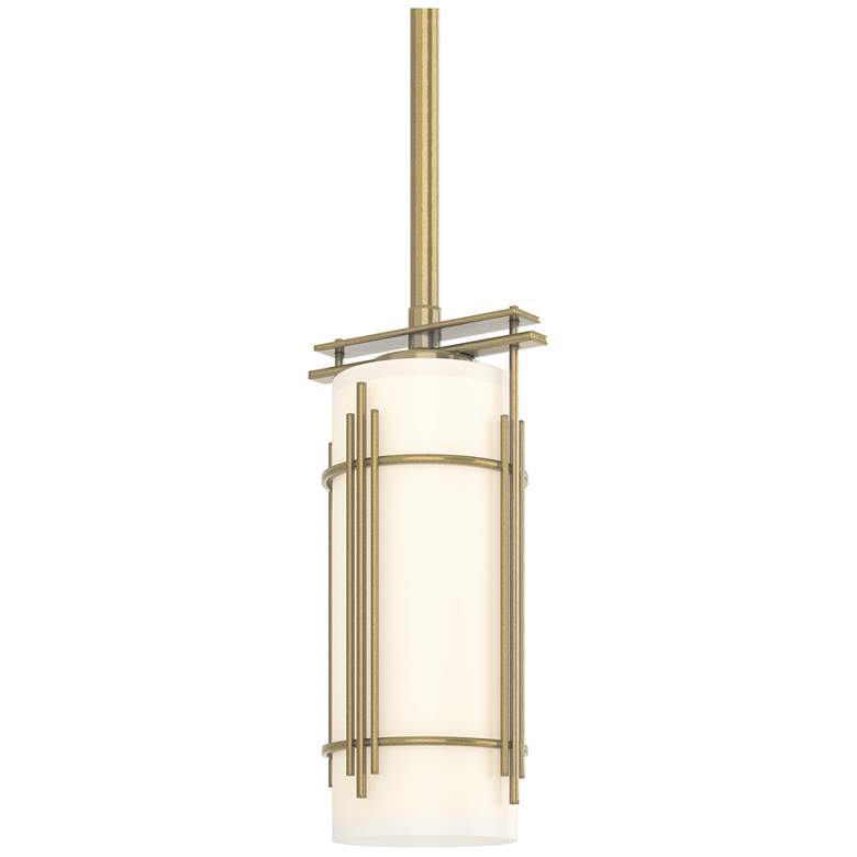 Image 1 Paralline Mini Pendant - Modern Brass Finish - Opal Glass