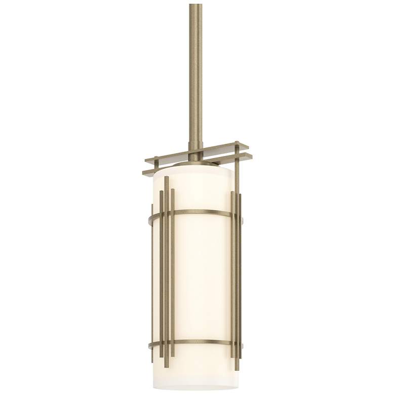 Image 1 Paralline Mini Pendant - Soft Gold Finish - Opal Glass