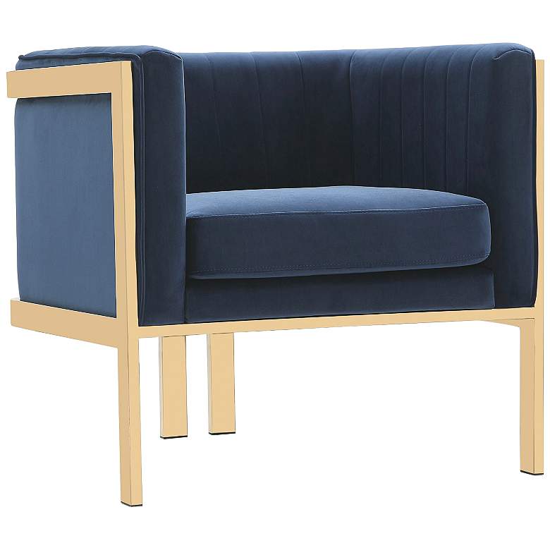 Image 2 Paramount Royal Blue Velvet Fabric Accent Armchair