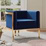 Paramount Royal Blue Velvet Fabric Accent Armchair
