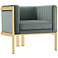 Paramount Warm Gray Velvet Fabric Accent Armchair