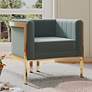 1_Paramount Warm Gray Velvet Fabric Accent Armchair