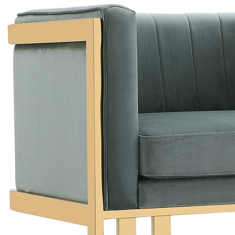 Image 3 Paramount Warm Gray Velvet Fabric Accent Armchair more views