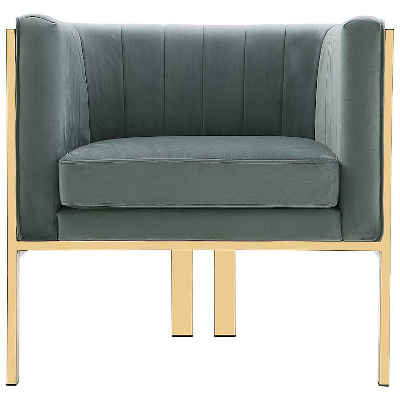 Image 4 Paramount Warm Gray Velvet Fabric Accent Armchair more views