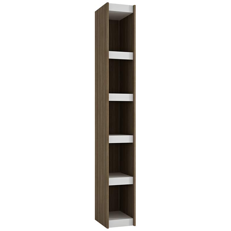 Image 1 Parana 5-Shelf White and Oak Wood Small Bookcase