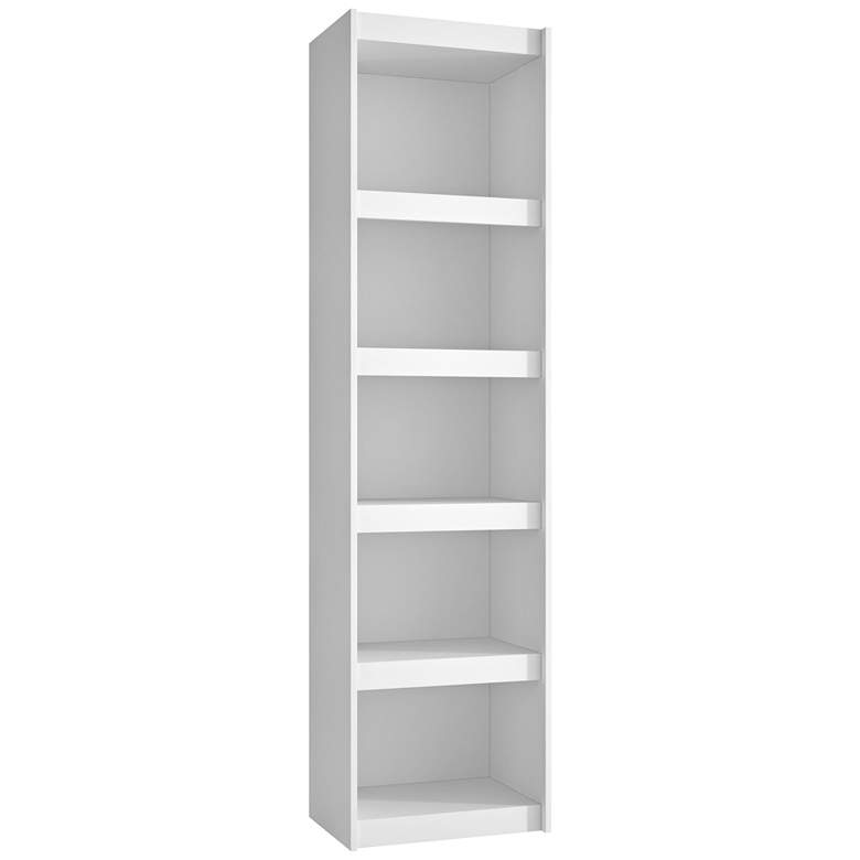 Image 1 Parana 71 3/4 inch High 5-Shelf White Wood Bookcase