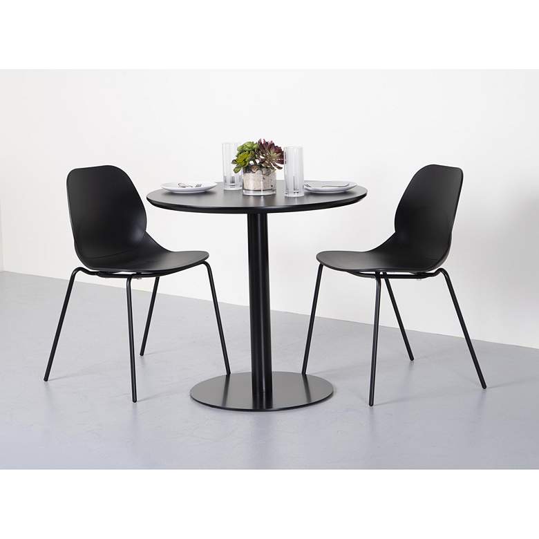 Image 5 Paras 31 1/2 inch Wide Black Round Bistro Table more views