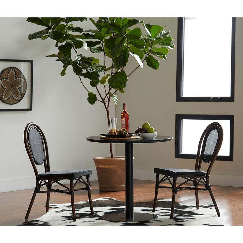 Image 7 Paras 31 1/2" Wide Black Round Bistro Table more views