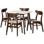 1_Paras Walnut Brown Beige 5-Piece Dining Table and Chair Set
