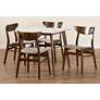 7_Paras Walnut Brown Beige 5-Piece Dining Table and Chair Set more views