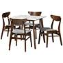 1_Paras Walnut Brown Gray 5-Piece Dining Table and Chair Set
