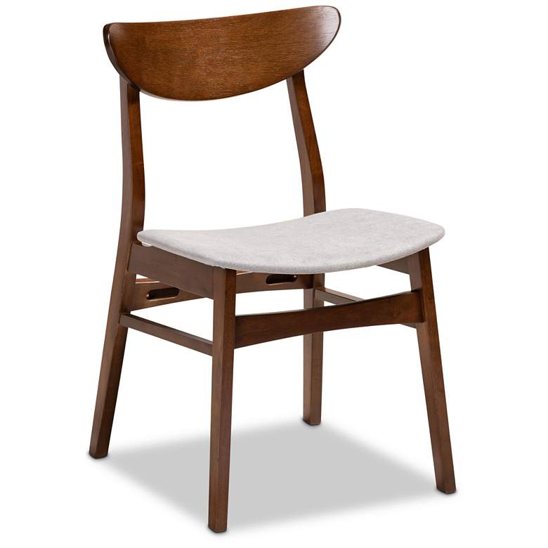 Image 2 Paras Walnut Brown Gray 5-Piece Dining Table and Chair Set more views