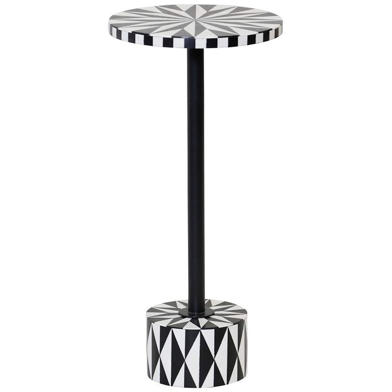 Image 1 Parasol 21" High White Resin Black Stained Wood Veneer Drink Table