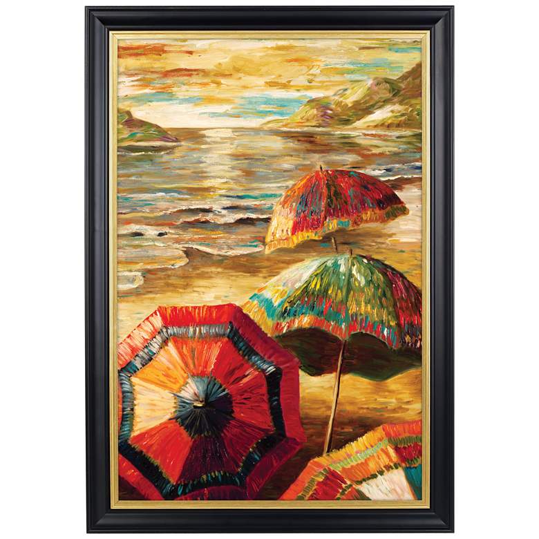 Image 1 Parasols Gold Trim Giclee 41 1/2 inch High Wall Art