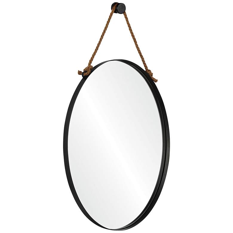 Image 2 Parbuckle Powder-Coated Black 22" x 42" Oval Wall Mirror