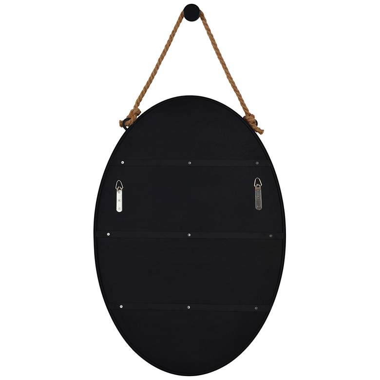 Image 5 Parbuckle Powder-Coated Black 22" x 42" Oval Wall Mirror more views