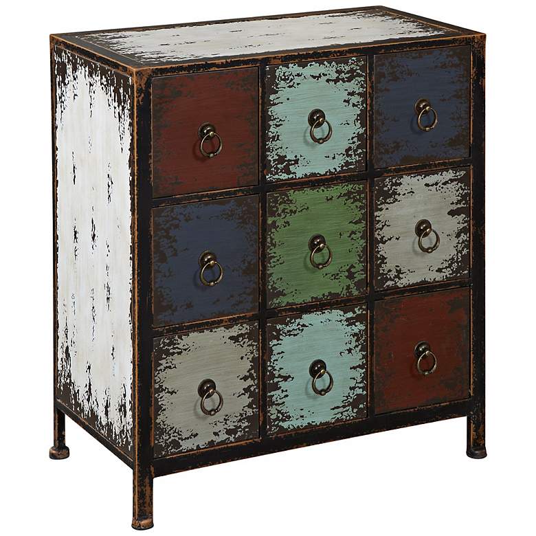 Image 1 Parcel 9-Drawer Rustic-Industrial Console Chest