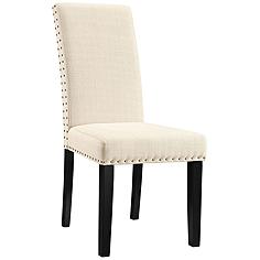 Parcel Beige Fabric Dining Side Chair