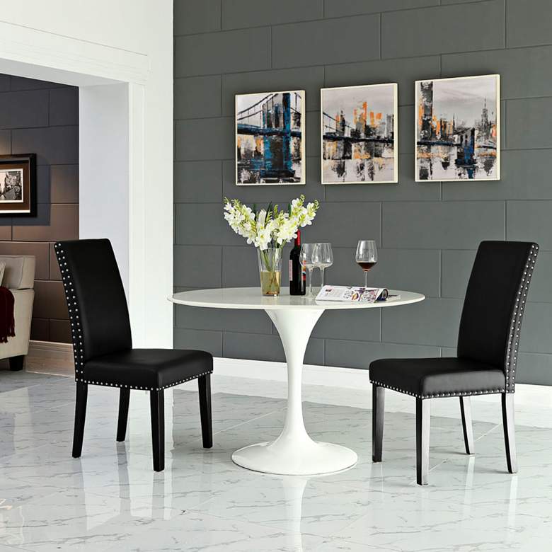 Image 5 Parcel Black Faux Leather Dining Side Chair more views