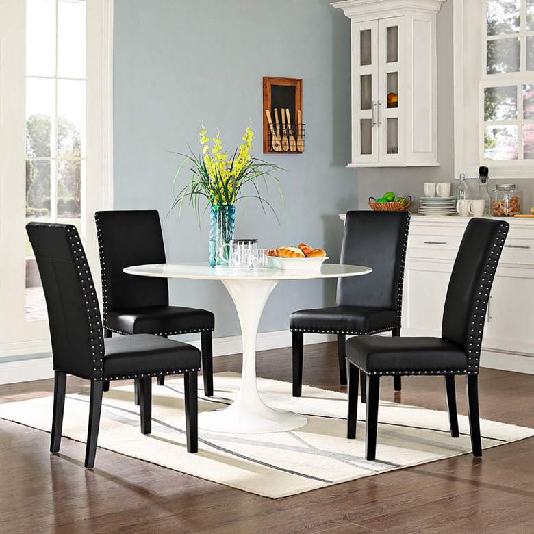 Image 6 Parcel Black Faux Leather Dining Side Chair more views
