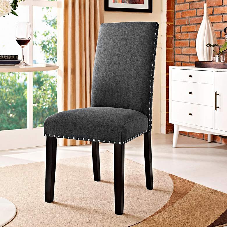 Image 1 Parcel Gray Fabric Dining Side Chair