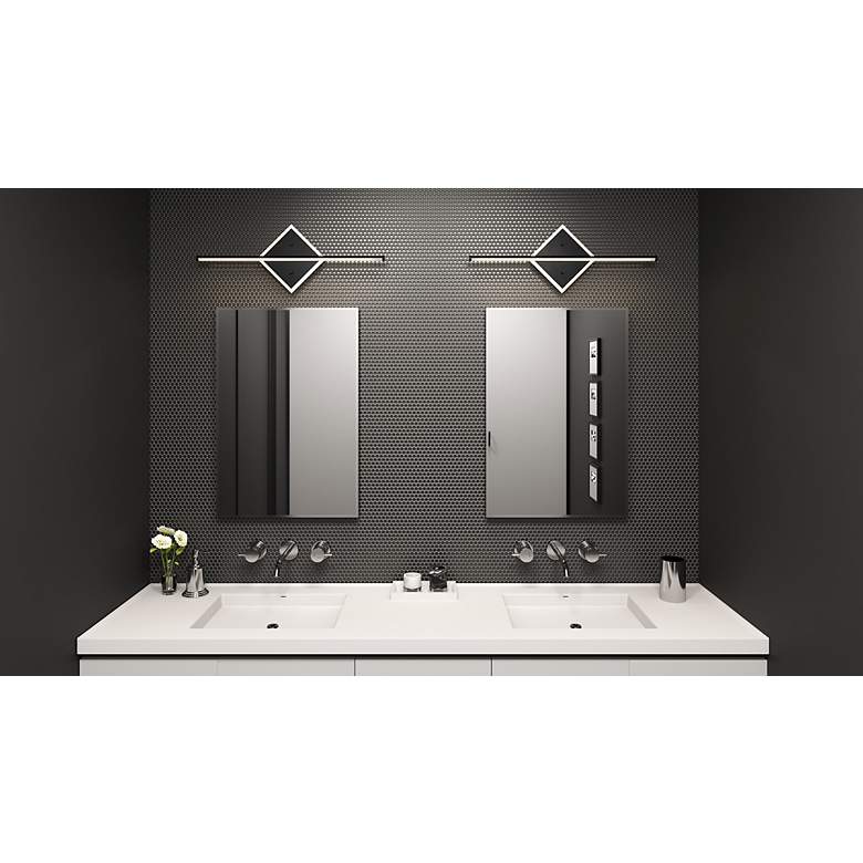 Image 6 Parcelle Integrated LED Matte Black Bath Bar more views