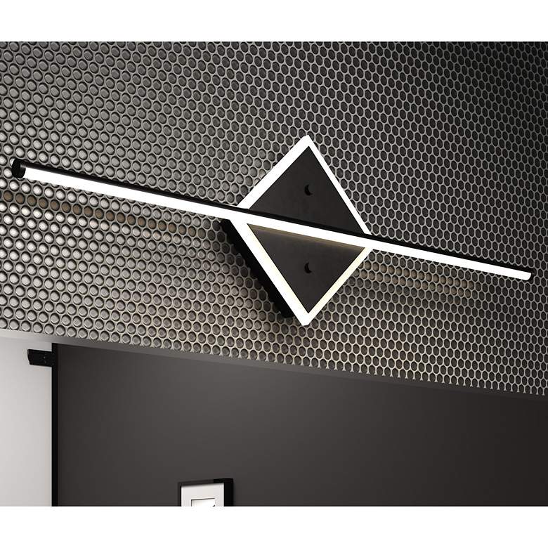 Image 1 Parcelle Integrated LED Matte Black Bath Bar