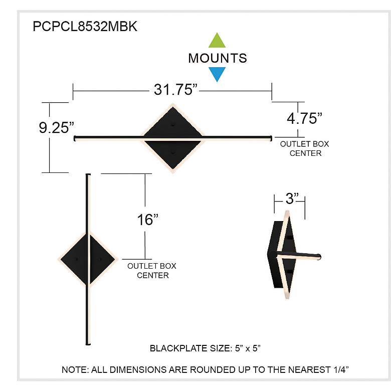 Image 7 Parcelle Integrated LED Matte Black Bath Bar more views