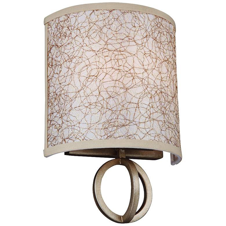 Image 1 Parchment Park 11 3/4 inch High Burnished Silver Wall Sconce
