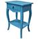 Paris 17 3/4" Wide Antique Blue Wood 1-Drawer Side Table