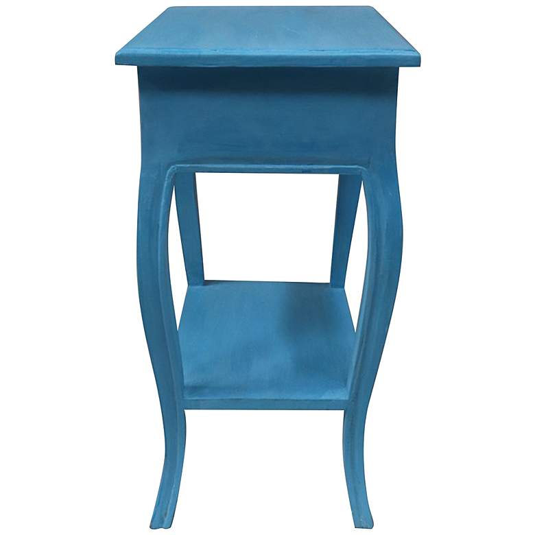 Image 5 Paris 17 3/4" Wide Antique Blue Wood 1-Drawer Side Table more views
