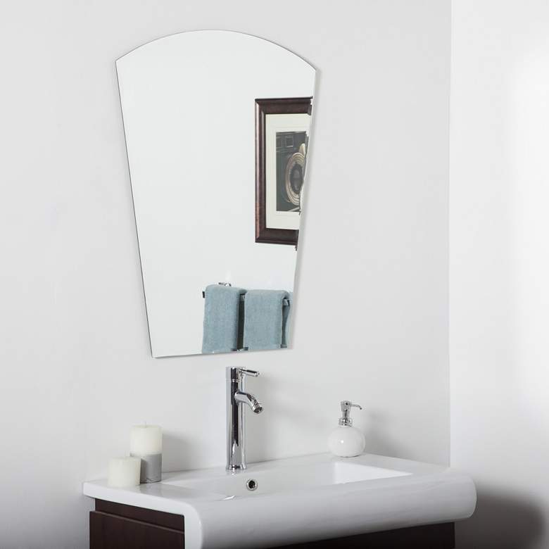 Image 1 Paris 23 1/2 inch x 31 1/2 inch Arch Top Frameless Wall Mirror