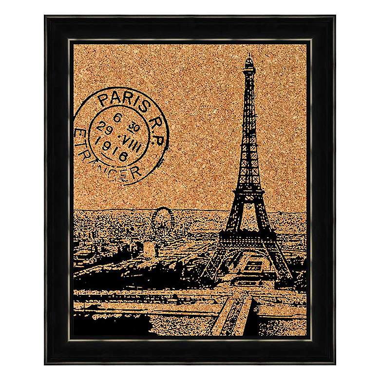 Image 1 Paris 24 inch High Black Framed Wall Cork Board