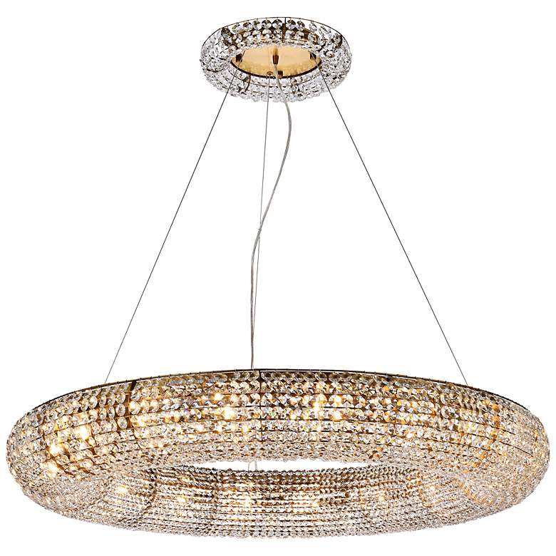 Image 2 Paris 41" Wide Gold and Crystal Ring Chandelier
