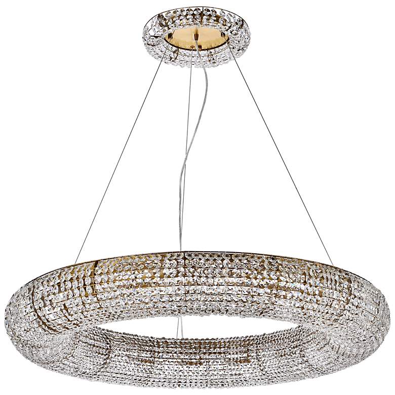Image 7 Paris 41" Wide Gold and Crystal Ring Chandelier more views