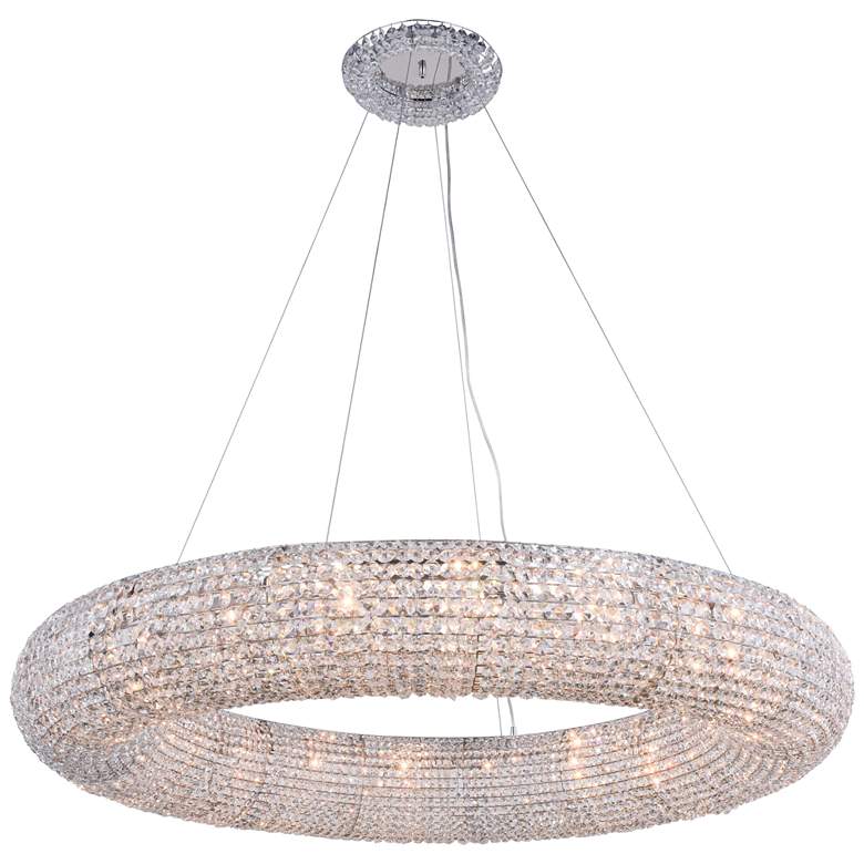 Image 1 Paris 52" Wide Chrome and Crystal Ring Chandelier