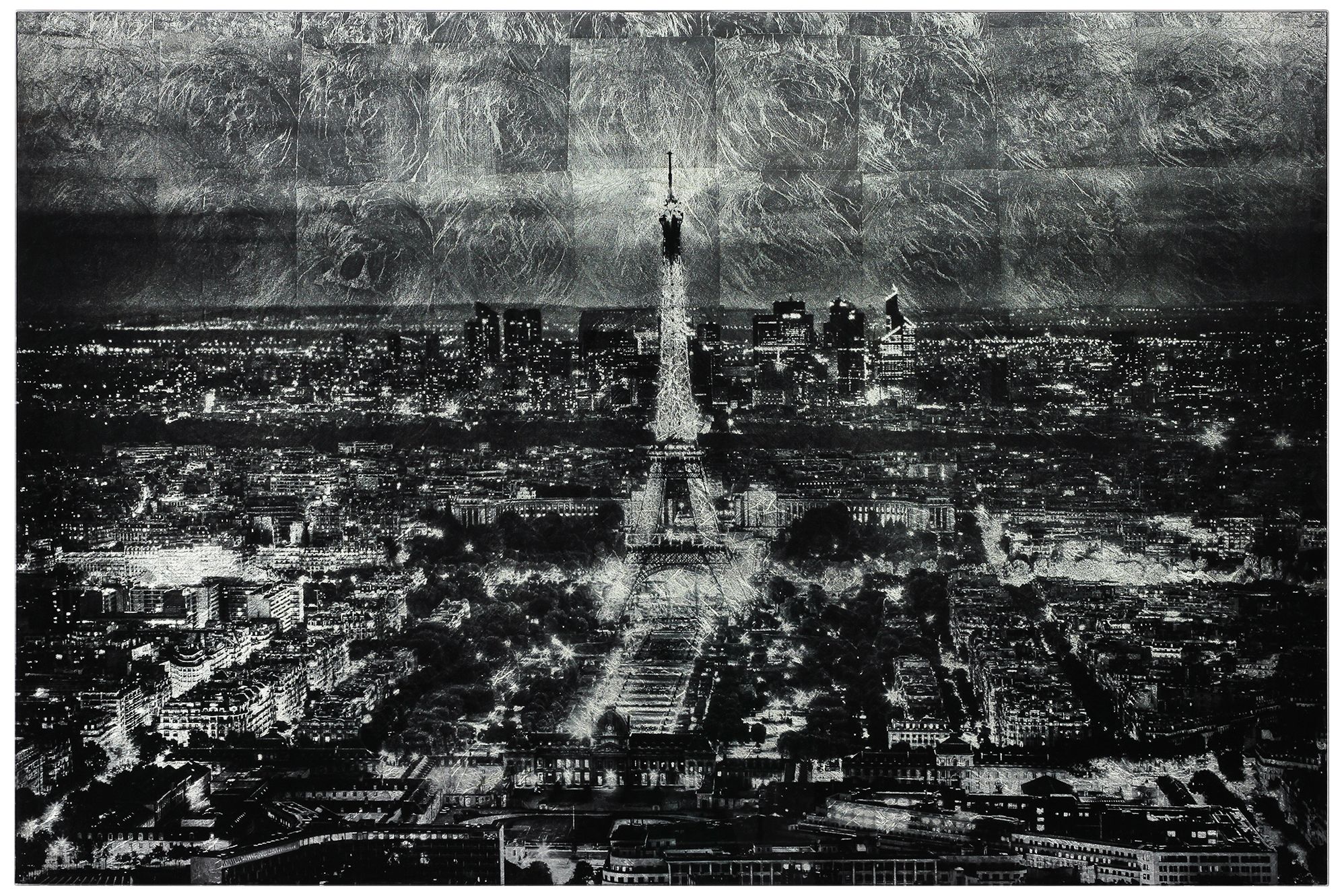 Image 2 Paris at Night Reverse Printed Tempered Glass with Silver Leaf Wall Art