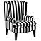 Paris Black and White Velvet Wingback Occasional Chair