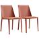Paris Clay Saddle Leather Dining Chairs Set of 2