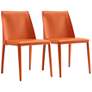 1_Paris Coral Saddle Leather Dining Chairs Set of 2