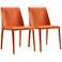 Paris Coral Saddle Leather Dining Chairs Set of 2