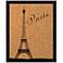 Paris Eiffel Silkscreened 18" Wide Corkboard