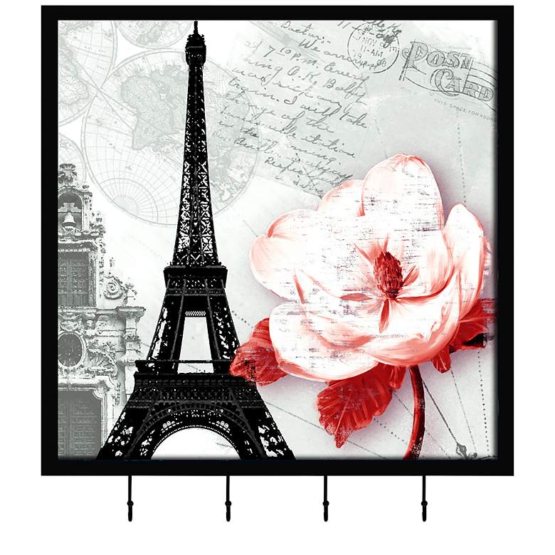 Image 1 Paris Flower l 15 1/4 inch Square Wall Art with Hooks