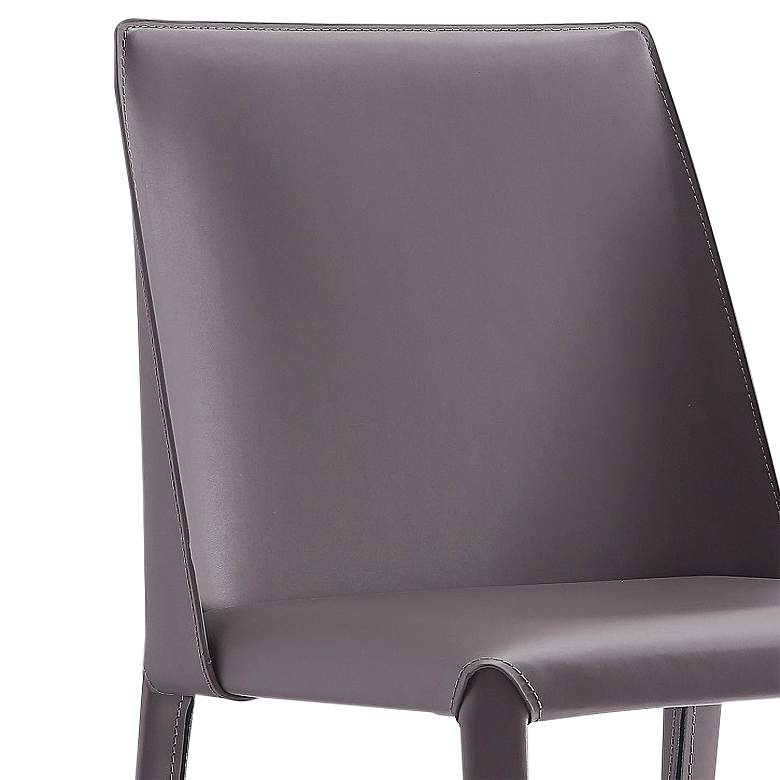 Image 2 Paris Gray Saddle Leather Dining Chairs Set of 2 more views