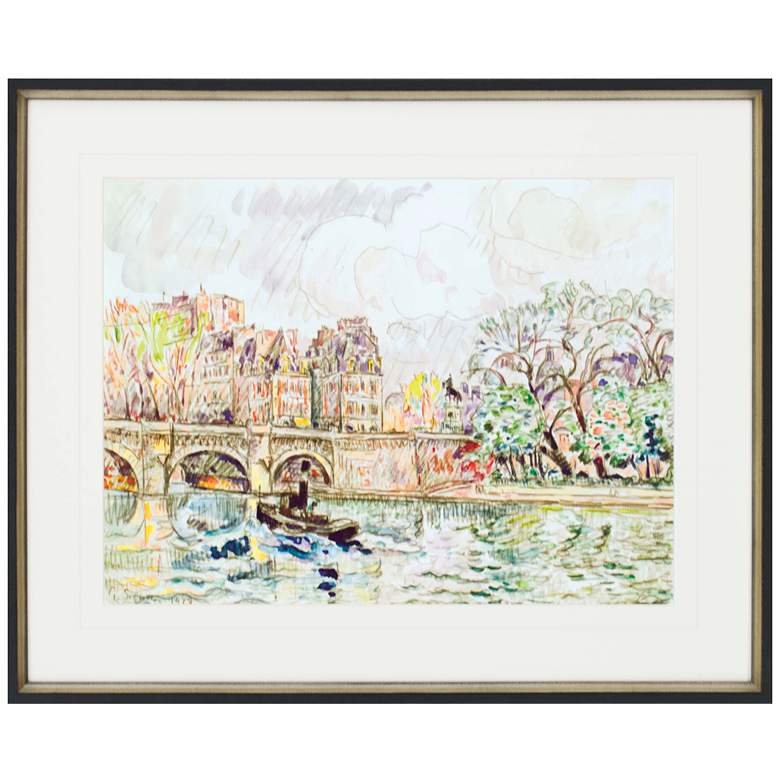 Image 1 Paris Le Place Dauphine 33"W x 27"H Framed Art